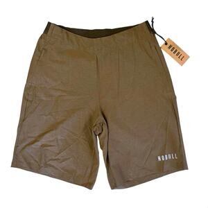 NWT NOBULL Men’s Woven Lightweight 9” Shorts Brown Heather Size S